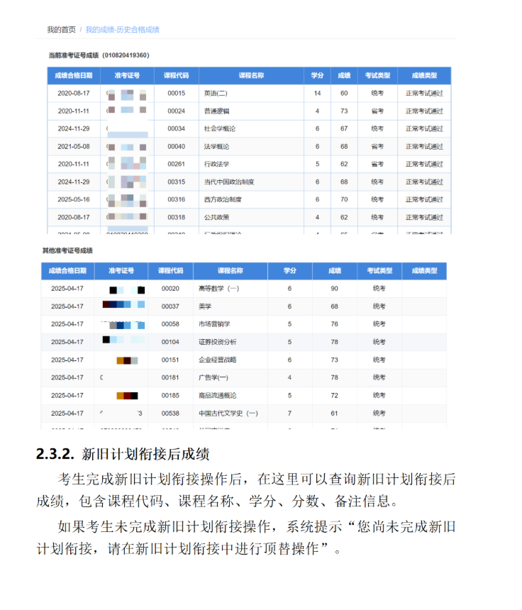 四川省188金宝搏beat官网登录自学考试新旧计划衔接 考生操作说明